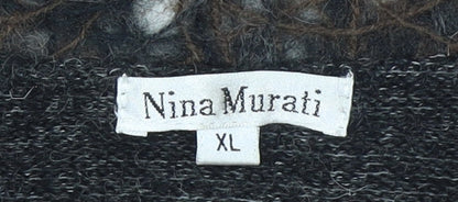 Womens UK Size XL Nina Murati Black Wrap Jumper