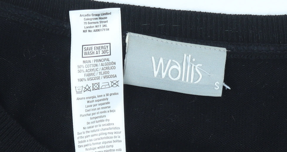 Womens UK Size S Wallis Black Pullover Jumper