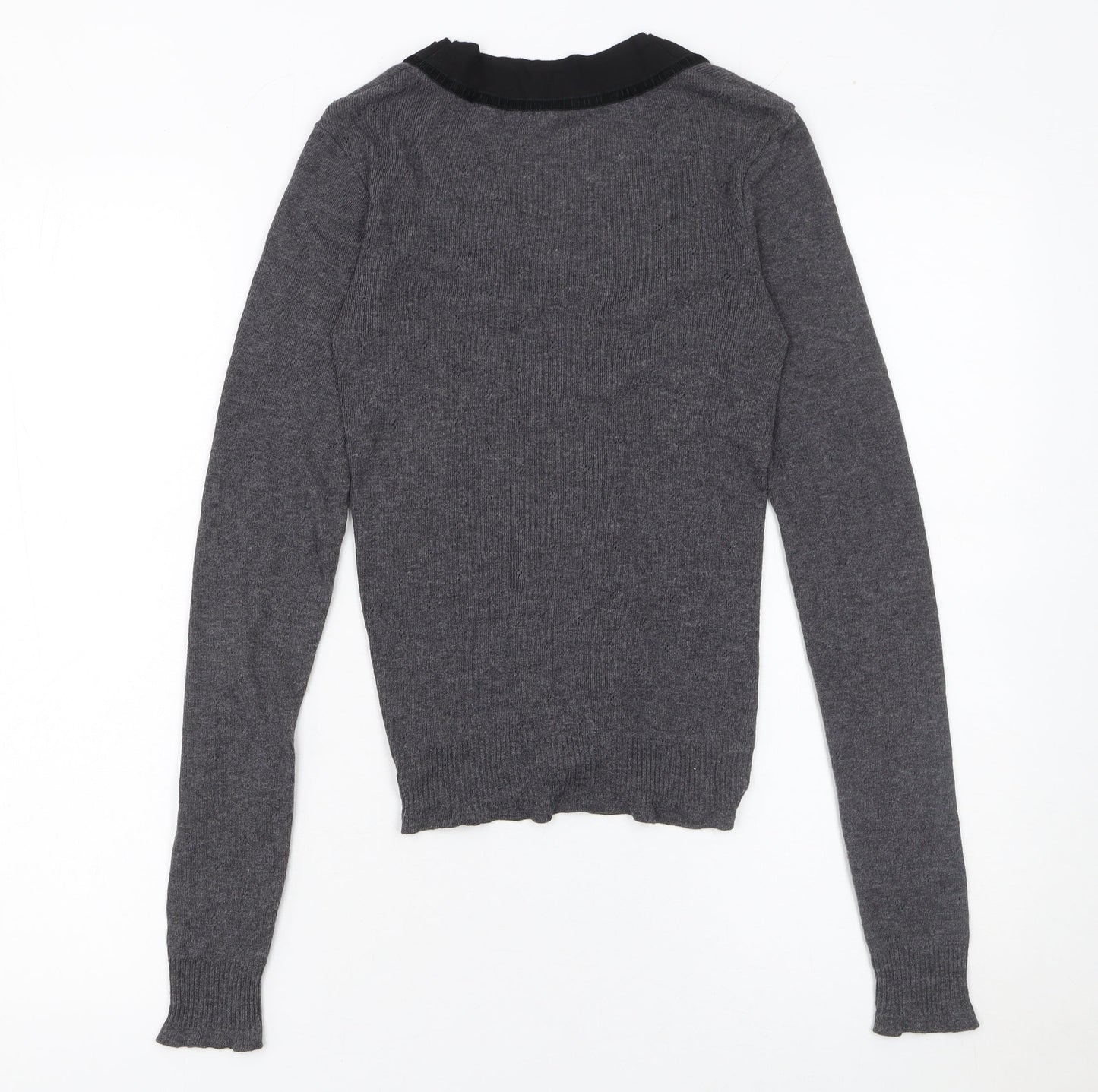 Jigsaw Women's Grey V-Neck Button Cardigan Size S