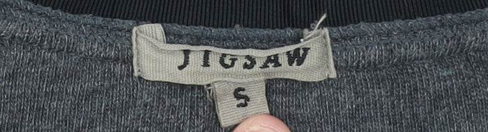 Jigsaw Women's Grey V-Neck Button Cardigan Size S