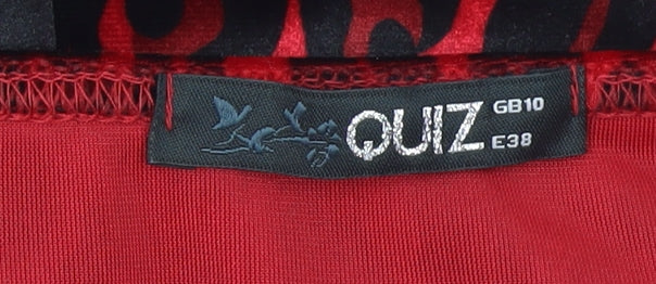Quiz Womens Red Leopard Velvet Camisole Top Size 10