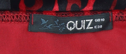 Quiz Womens Red Leopard Velvet Camisole Top Size 10