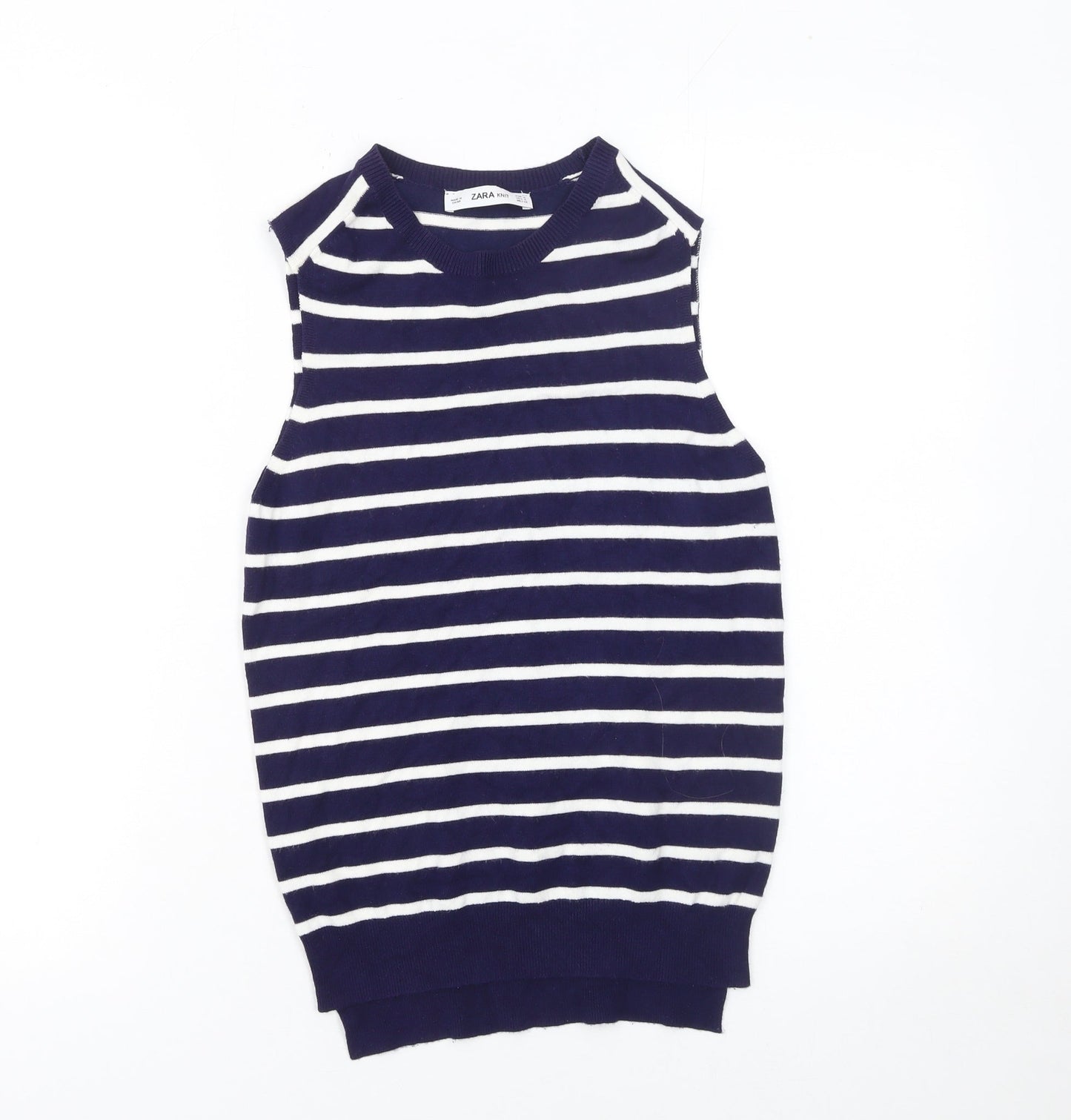 Womens UK Size 8 Zara Blue Basic Tank
