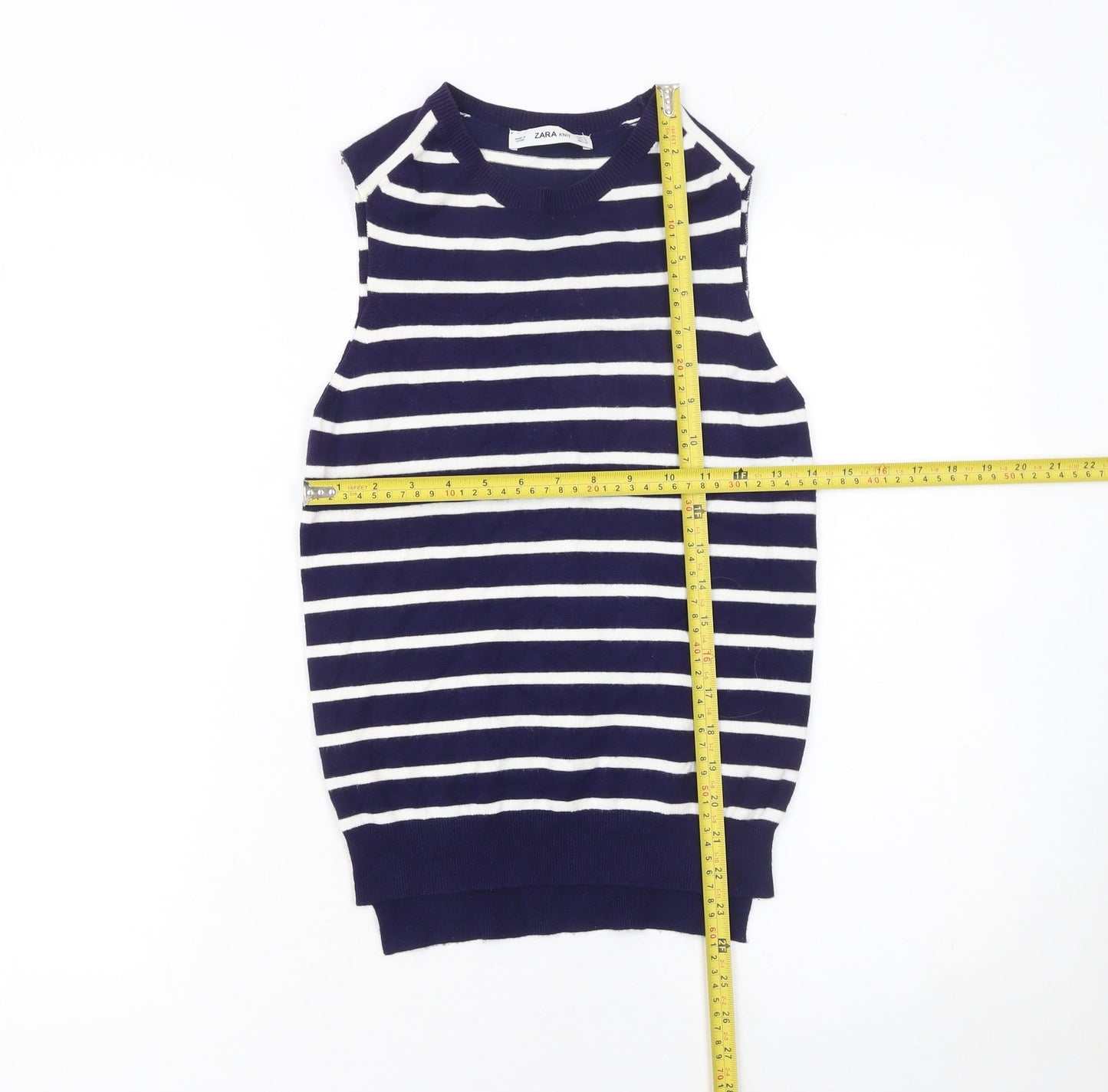 Womens UK Size 8 Zara Blue Basic Tank