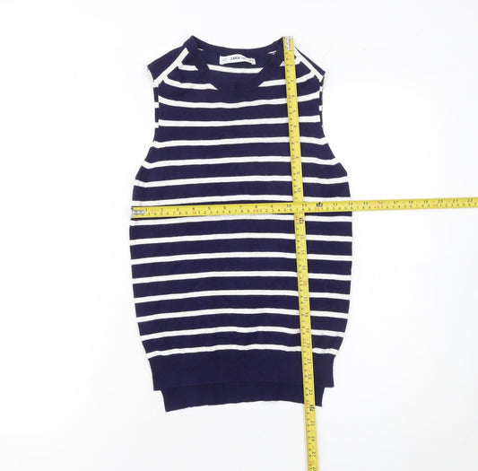 Womens UK Size 8 Zara Blue Basic Tank