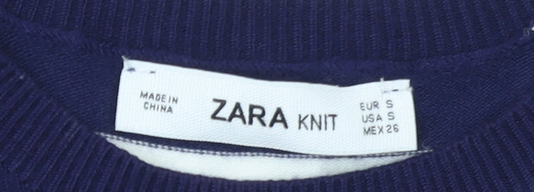 Womens UK Size 8 Zara Blue Basic Tank