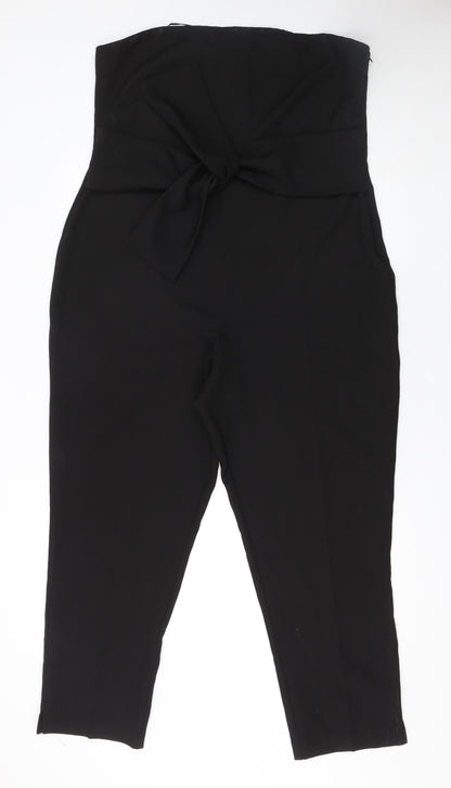 Next Women’s Black Strapless Bow Front Jumpsuit Size 18