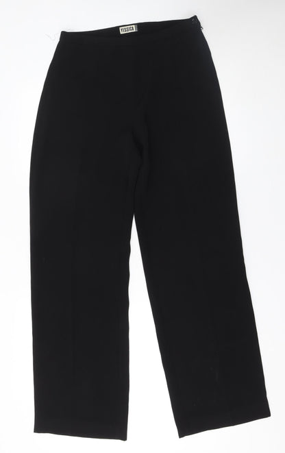 Yessica Women Black Size 12 Straight Leg Polyester Trousers