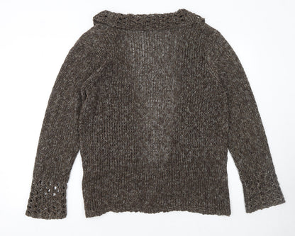 Womens UK Size L Marks and Spencer Brown Cardigan Jumper