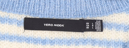 Womens UK Size L VERO MODA Blue Pullover Jumper
