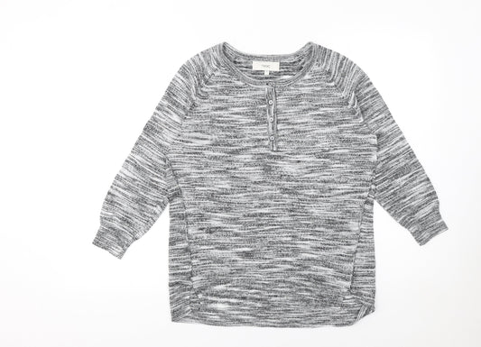 Womens UK Size 12 NEXT Grey Basic Button-Up
