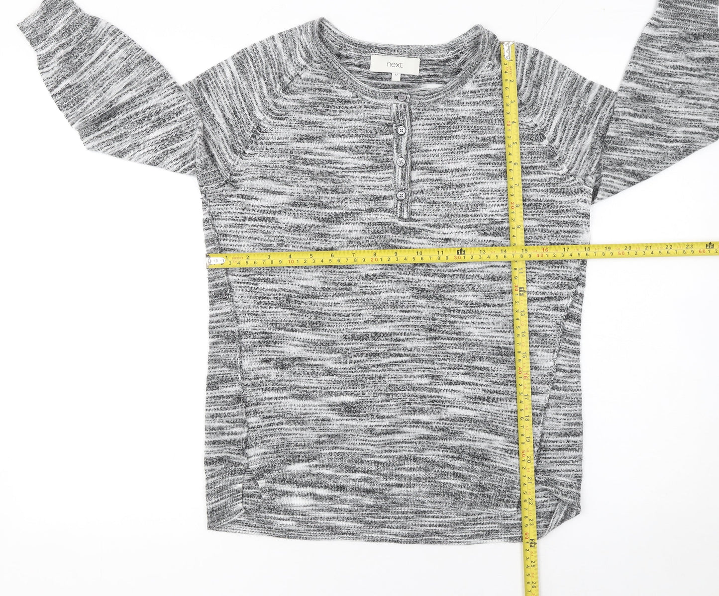 Womens UK Size 12 NEXT Grey Basic Button-Up