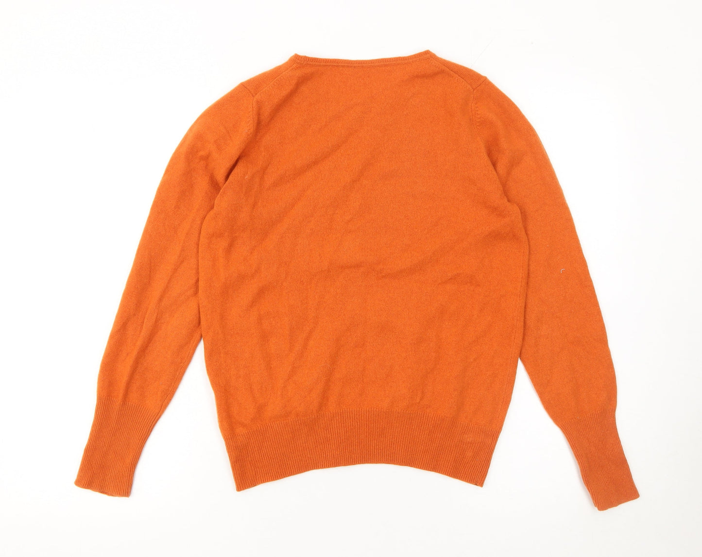 Jaeger Women’s Orange 100% Cashmere Crew Neck Jumper Size M