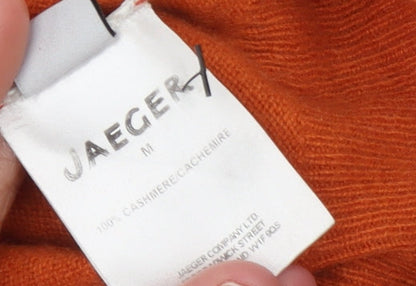 Jaeger Women’s Orange 100% Cashmere Crew Neck Jumper Size M