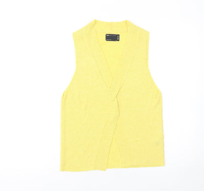 ASOS DESIGN Women’s Yellow Knit Sleeveless V-Neck Tank Top Size 8