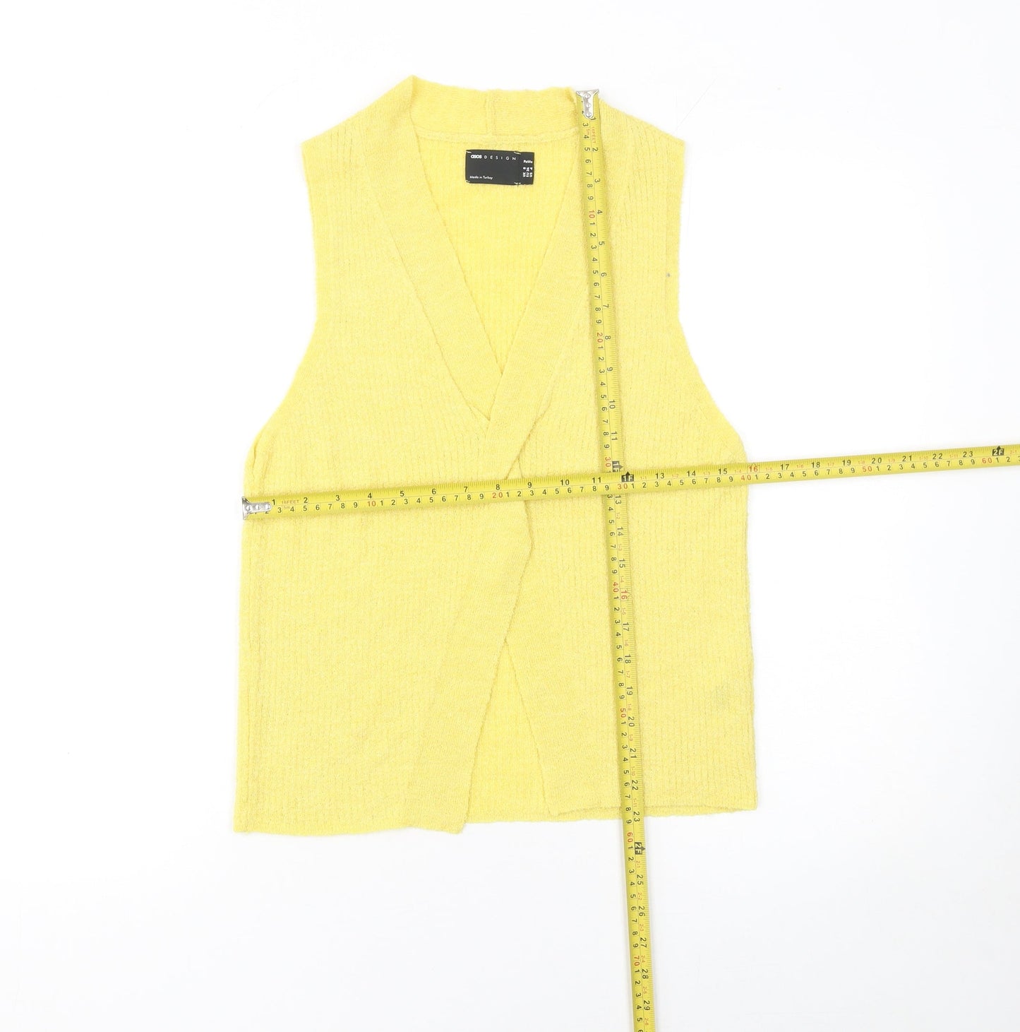 ASOS DESIGN Women’s Yellow Knit Sleeveless V-Neck Tank Top Size 8