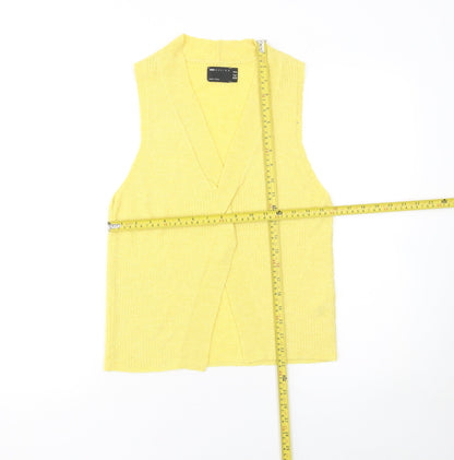 ASOS DESIGN Women’s Yellow Knit Sleeveless V-Neck Tank Top Size 8