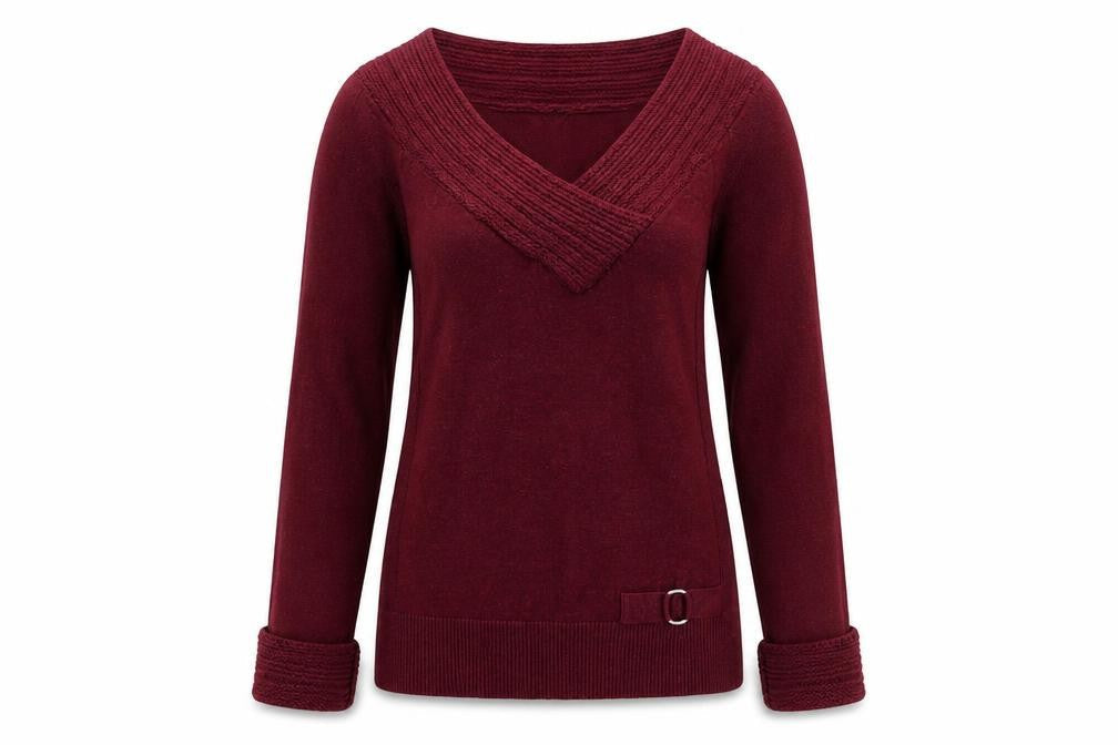 Womens UK Size M Le Chateau Red Pullover Jumper