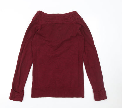 Womens UK Size M Le Chateau Red Pullover Jumper