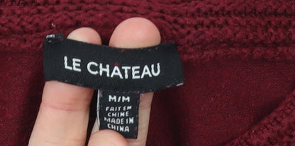 Womens UK Size M Le Chateau Red Pullover Jumper