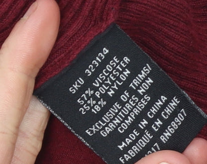 Womens UK Size M Le Chateau Red Pullover Jumper