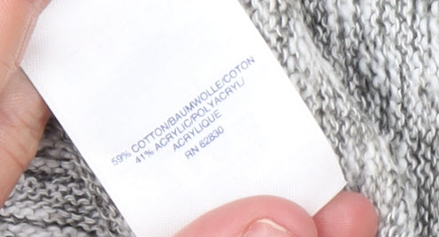 Lands' End Women Grey Knit Tunic Jumper M Cotton Blend