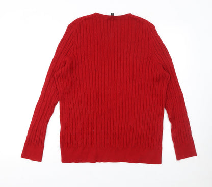 Womens UK Size 2XL Talbots Red Pullover Jumper