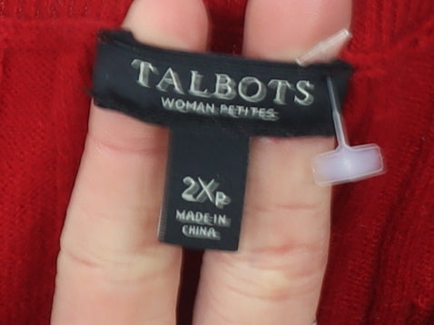 Womens UK Size 2XL Talbots Red Pullover Jumper