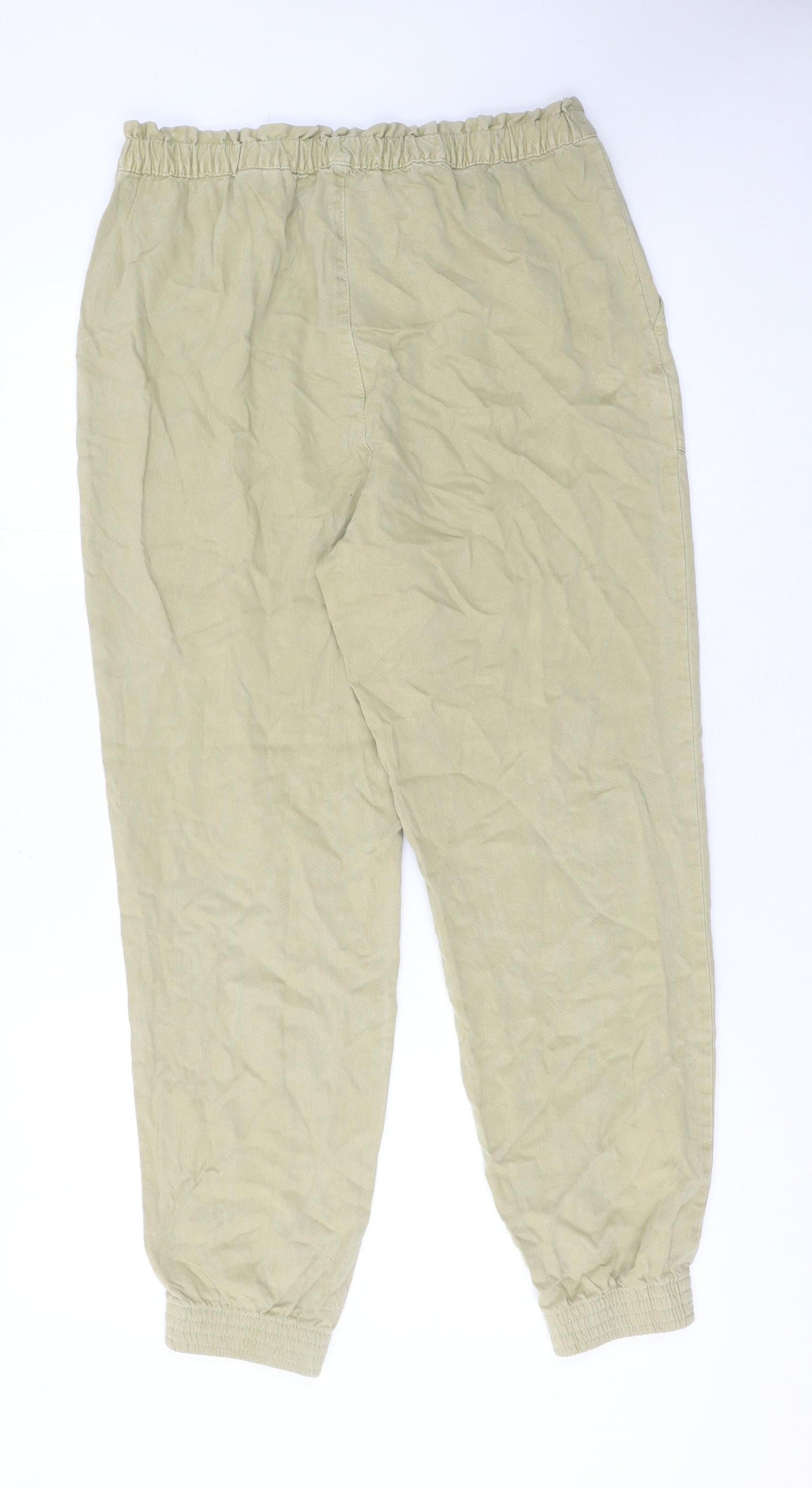 Womens UK Size 12 H&M Regular Fit Jogger Beige Trousers