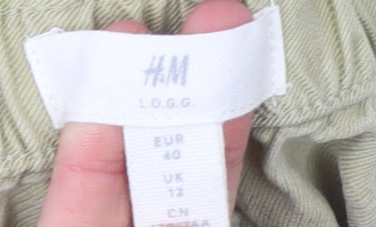 Womens UK Size 12 H&M Regular Fit Jogger Beige Trousers