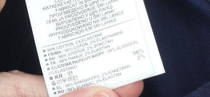 Gap Women's Blue Slim Cropped Cotton Stretch Trousers Size 8