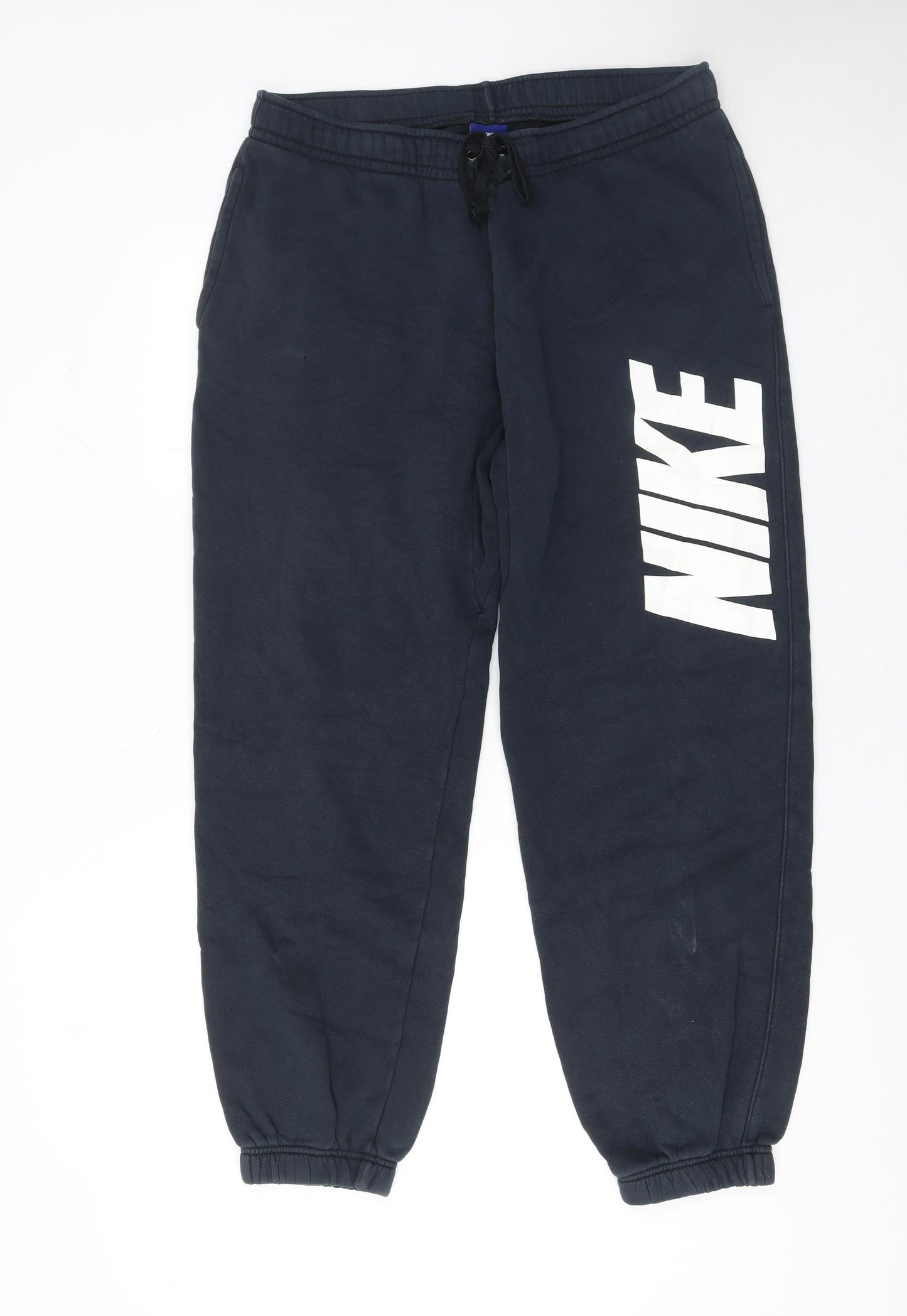 Nike Men's Blue Jogger Sweatpants L Cotton Blend Elastic Waist