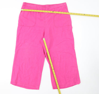 Womens UK Size 14 Riviera Regular Fit Cropped Pink Trousers