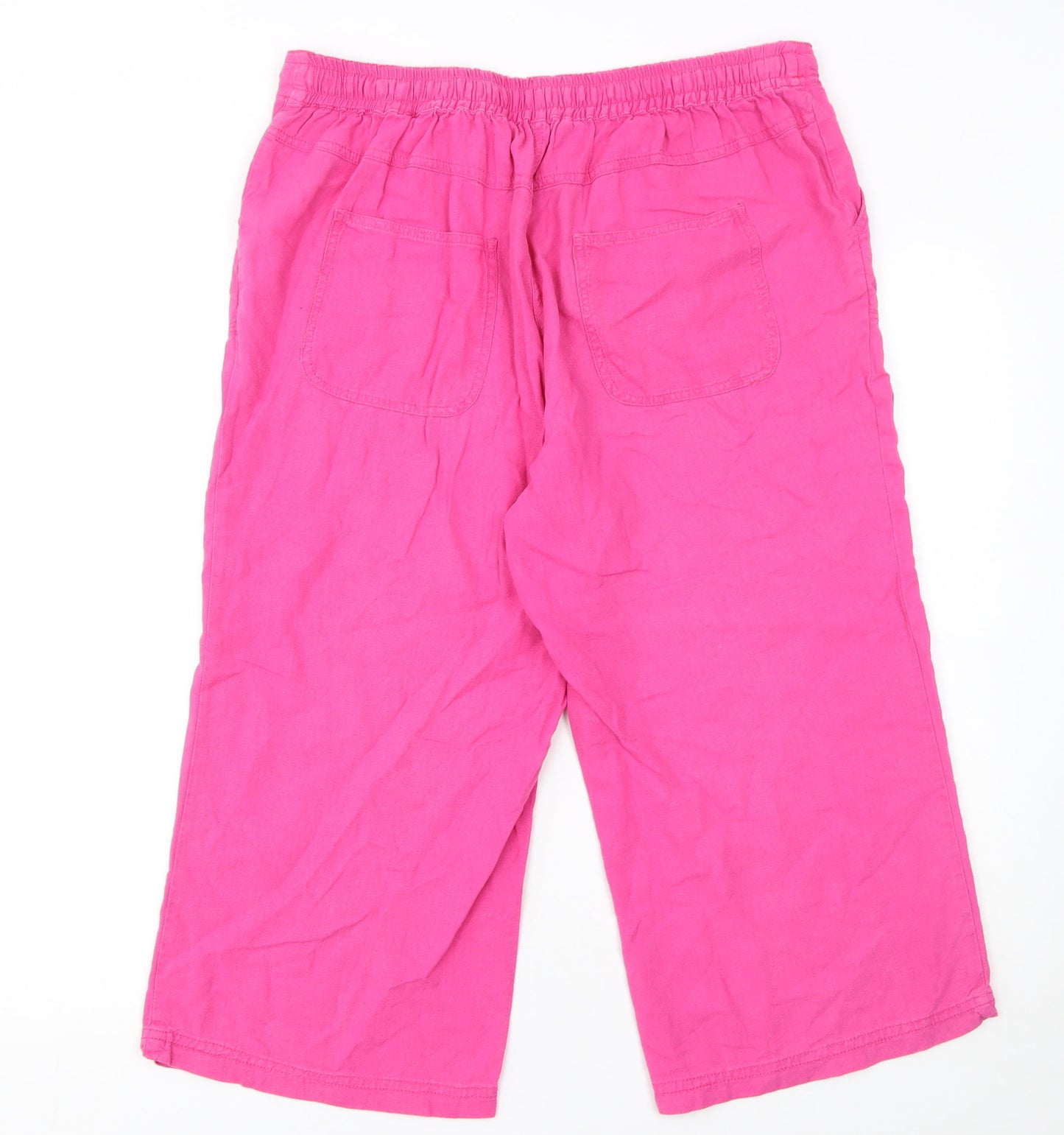 Womens UK Size 14 Riviera Regular Fit Cropped Pink Trousers