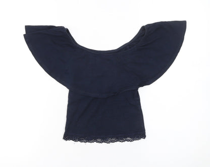 Teens UK Size XS Bershka Blue Cropped Blouse