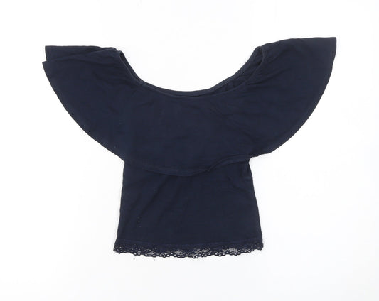 Teens UK Size XS Bershka Blue Cropped Blouse