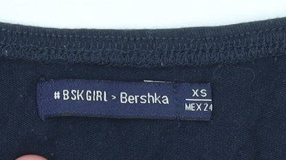 Teens UK Size XS Bershka Blue Cropped Blouse