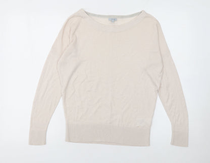 Jigsaw Women’s Beige Wool Viscose Boat Neck Jumper XS