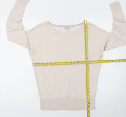Jigsaw Women’s Beige Wool Viscose Boat Neck Jumper XS