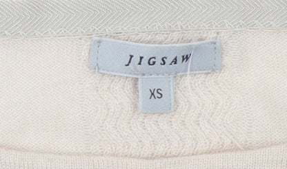 Jigsaw Women’s Beige Wool Viscose Boat Neck Jumper XS