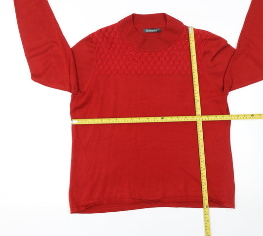 Womens UK Size L Bonmarché Red Pullover Jumper