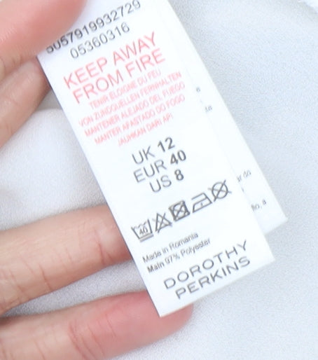 Dorothy Perkins Women’s Beige 3/4 Sleeve Round Neck Pullover Jumper Size 12