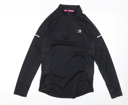 Karrimor Womens Black Size 10 Long Sleeve 1/4 Zip Running Top