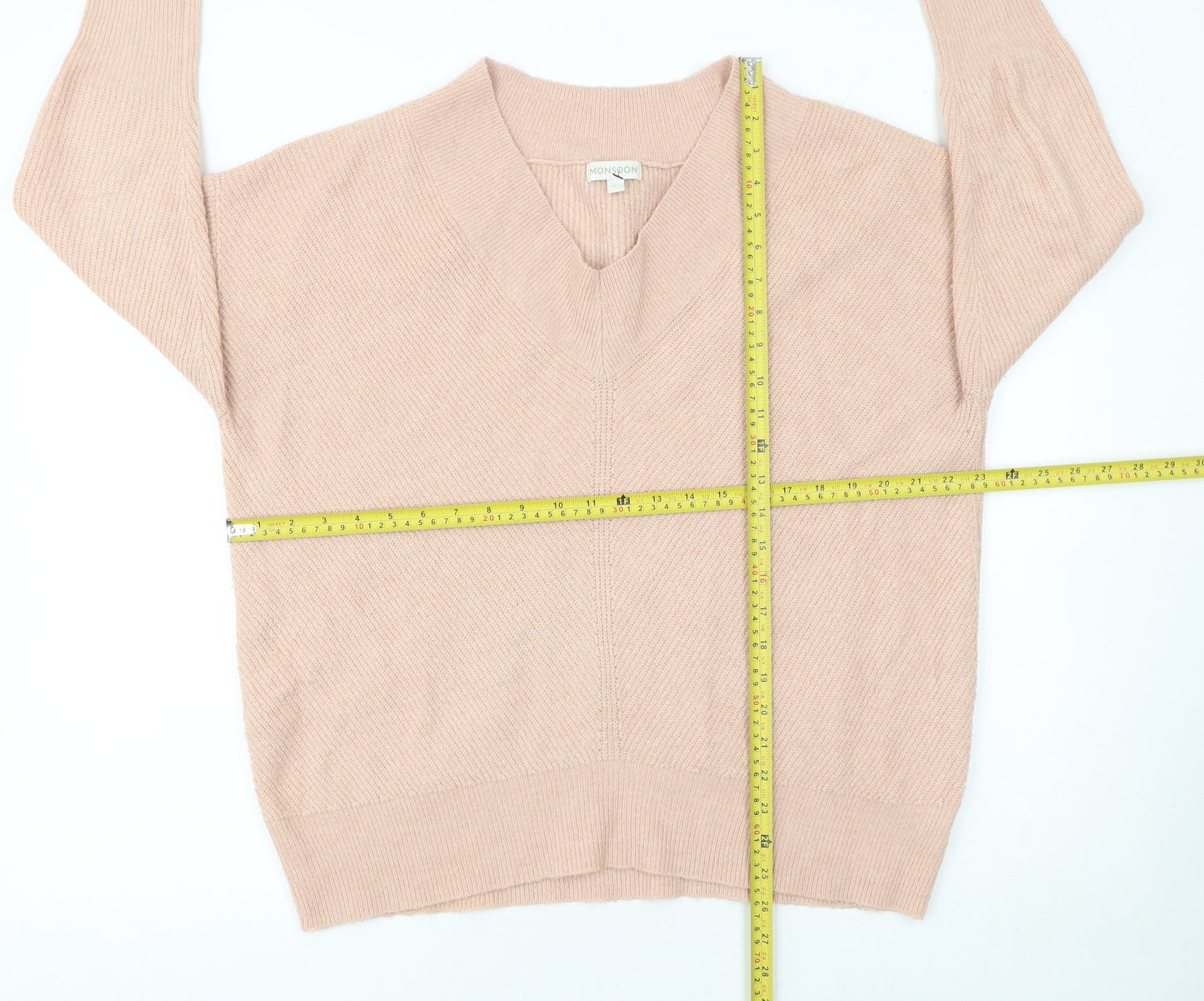 Womens UK Size L Monsoon Beige Pullover Jumper