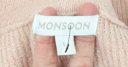 Womens UK Size L Monsoon Beige Pullover Jumper