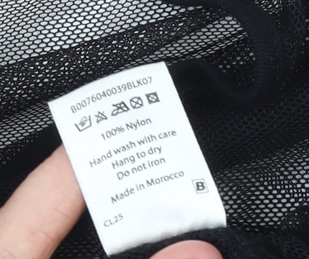 Bonmarché Women’s Black Sequin Lace Mesh Cropped Blouse Size 20