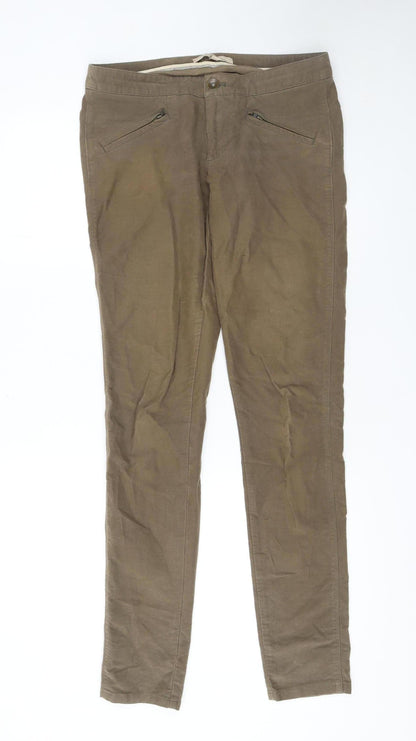 Womens UK Size M Marks and Spencer Regular Fit Chino Brown Trousers