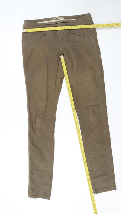 Womens UK Size M Marks and Spencer Regular Fit Chino Brown Trousers