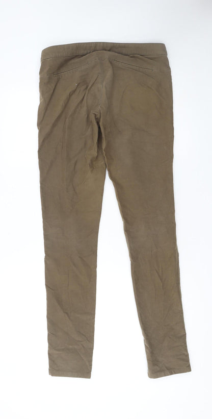 Womens UK Size M Marks and Spencer Regular Fit Chino Brown Trousers