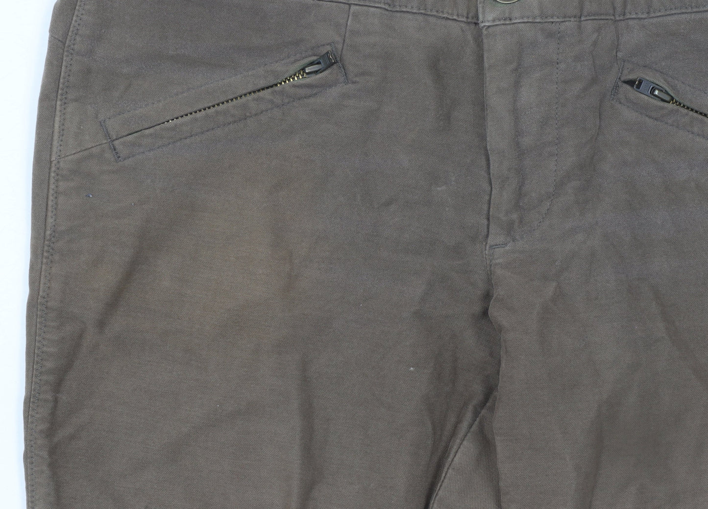 Womens UK Size M Marks and Spencer Regular Fit Chino Brown Trousers